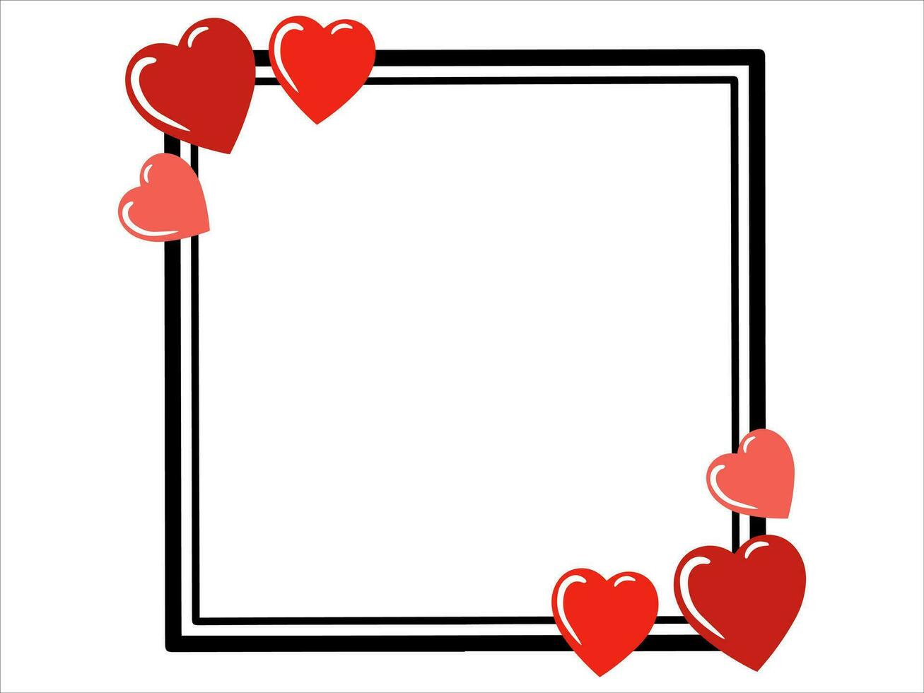 Valentine Heart Frame Background Illustration vector