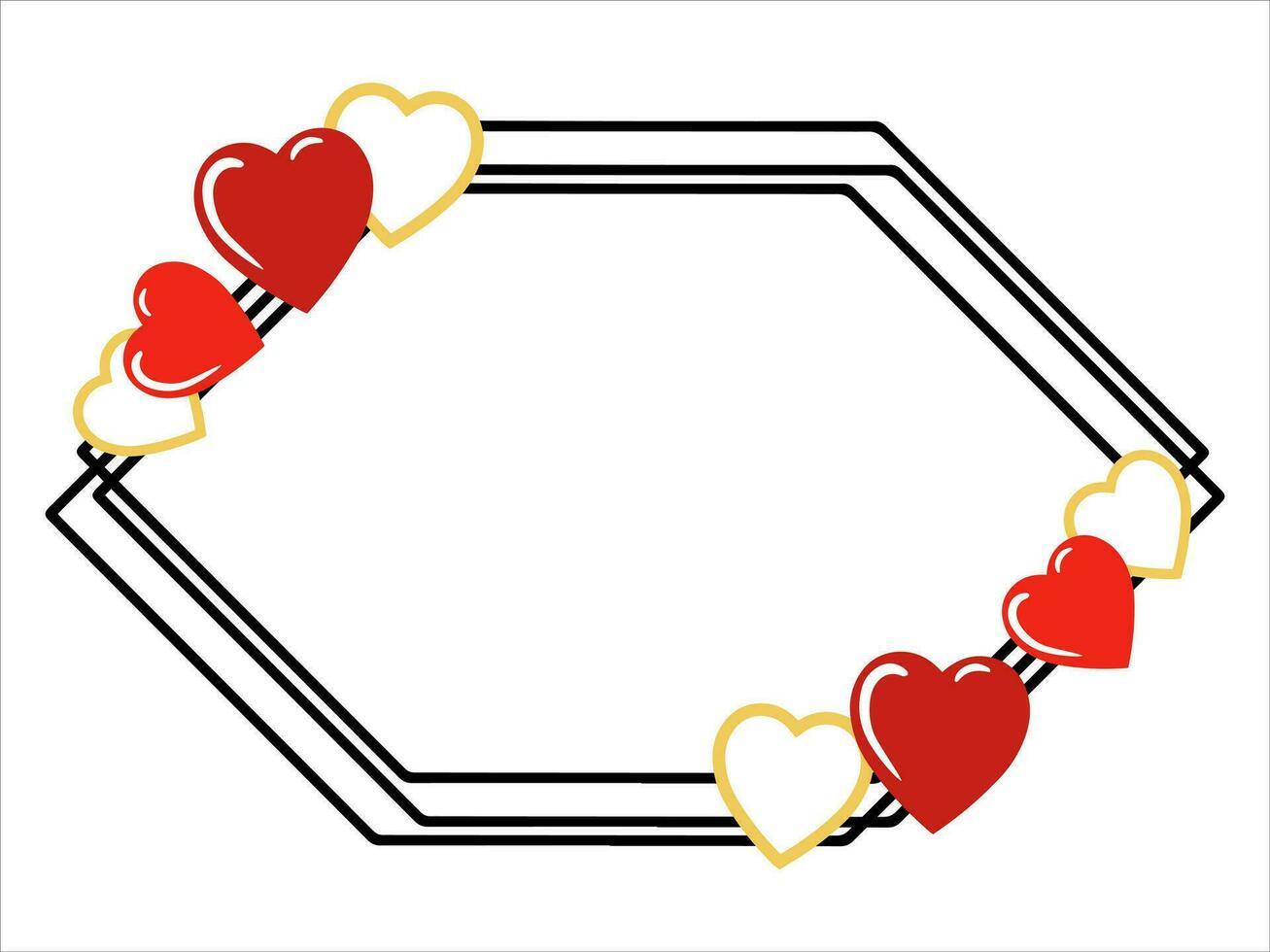 Valentine Heart Frame Background Illustration vector