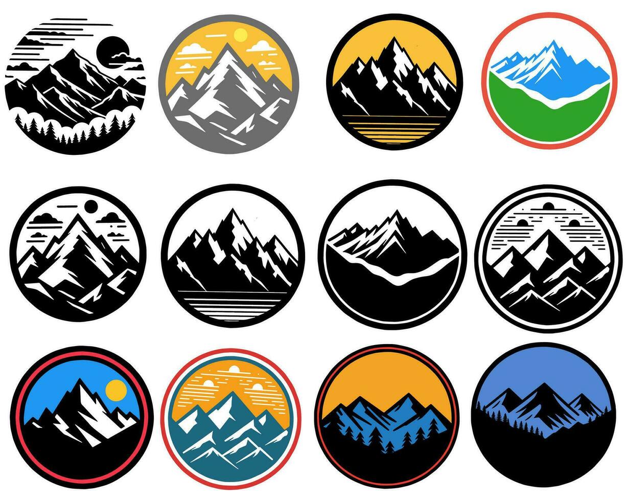 conjunto icono de montaña logo, vector eps formato, esta vector estaba creado con el infinito diseño apk