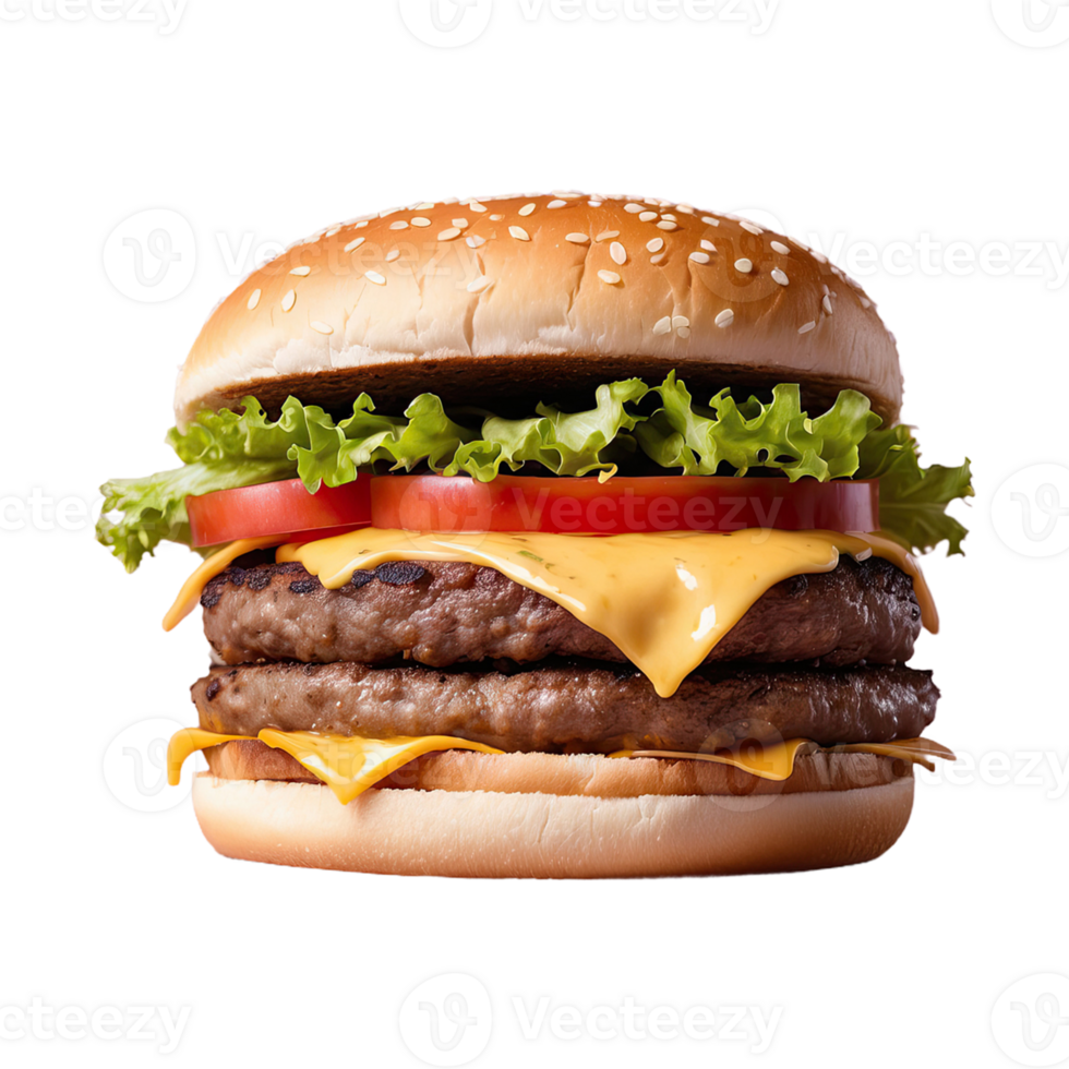 AI generated Cheeseburger isolated on transparent background png