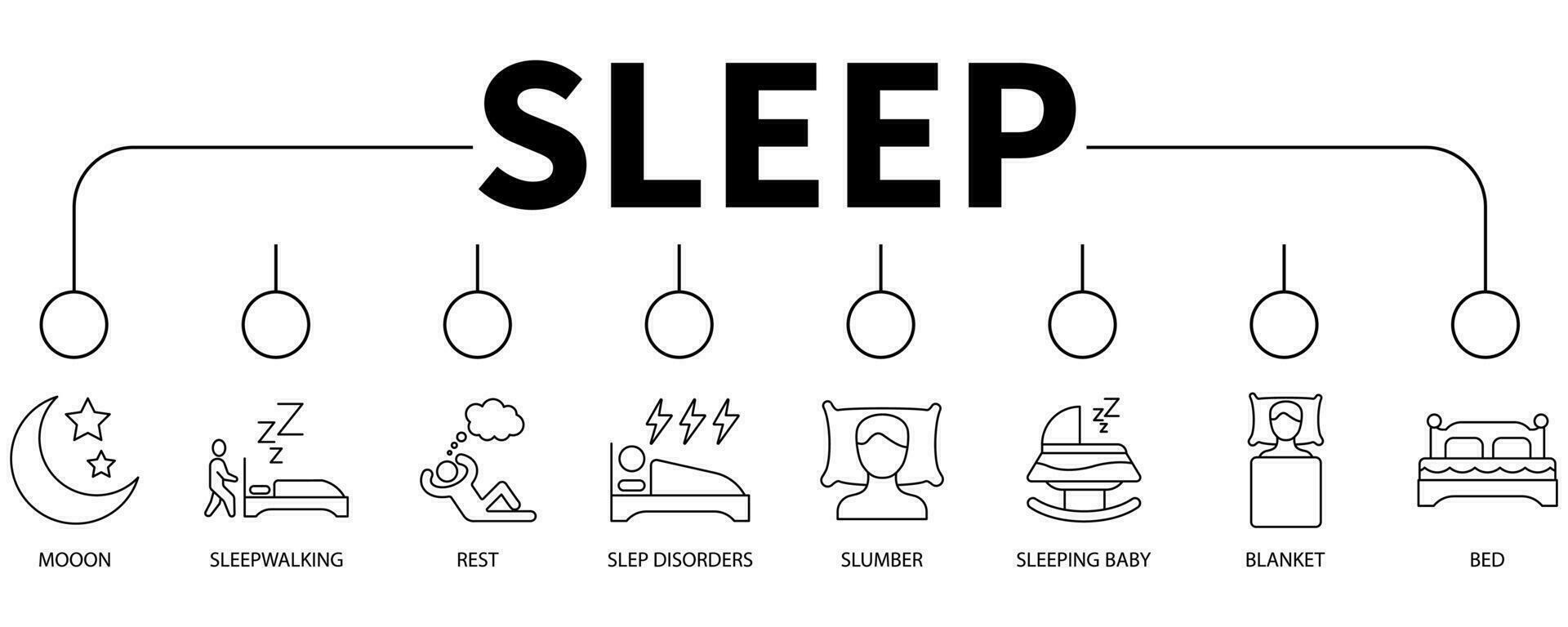 Sleep banner web icon vector illustration concept