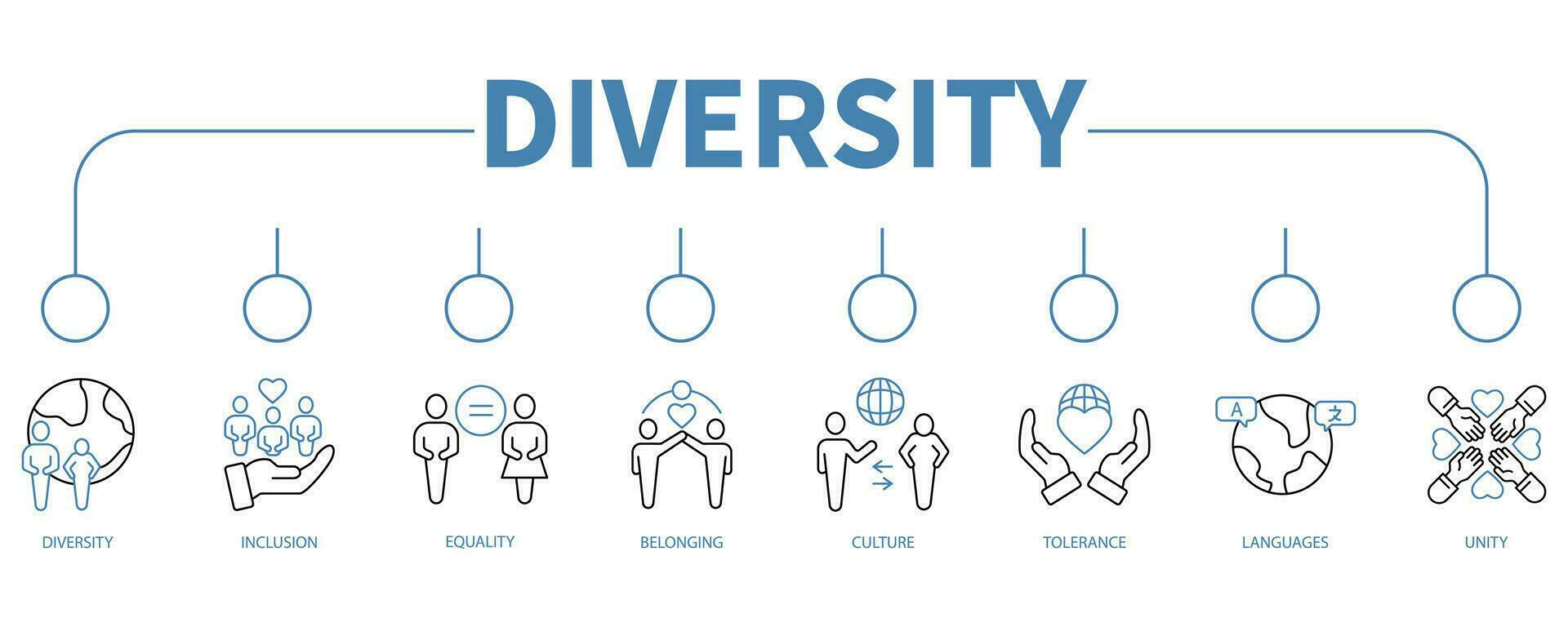 Diversity banner web icon vector illustration concept