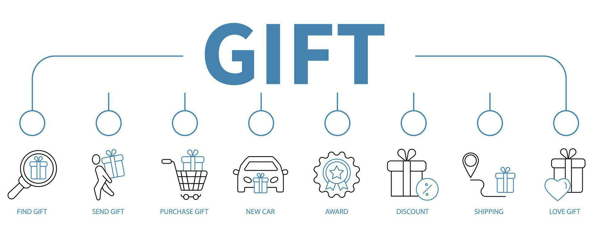 Gift banner web icon vector illustration concept