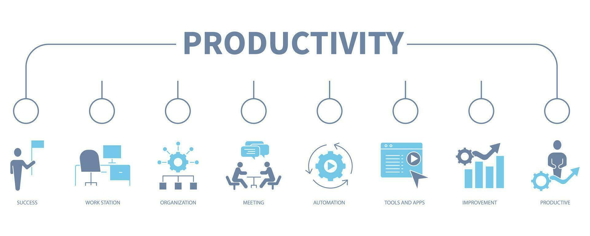 Productivity banner web icon vector illustration concept