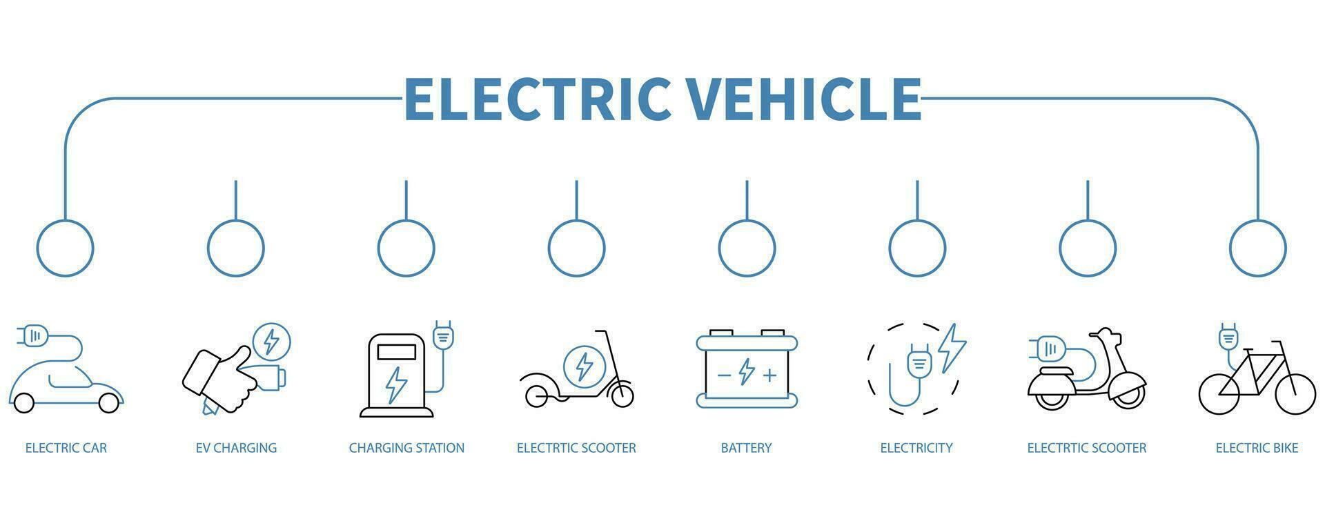 eléctrico vehículo bandera web icono vector ilustración concepto