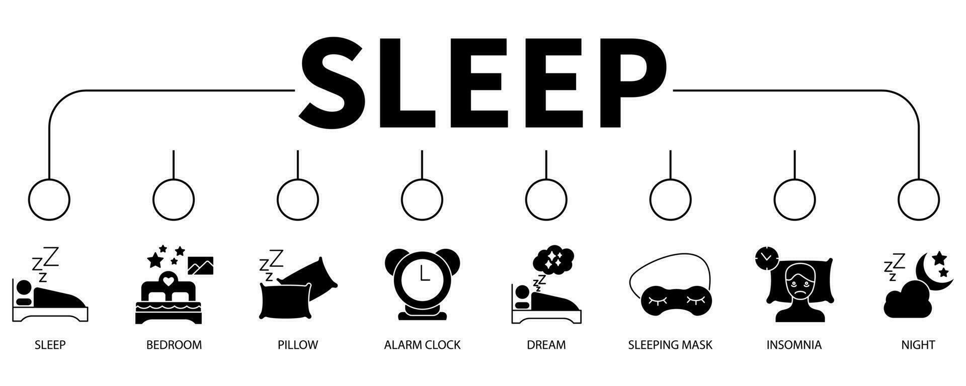 Sleep banner web icon vector illustration concept