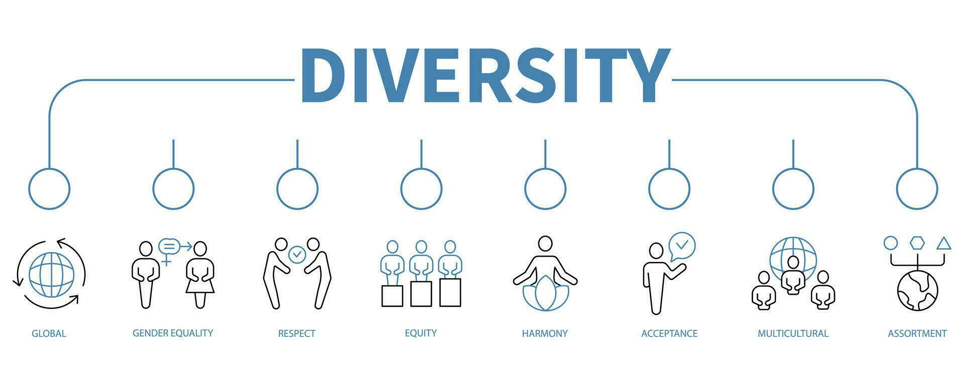 Diversity banner web icon vector illustration concept