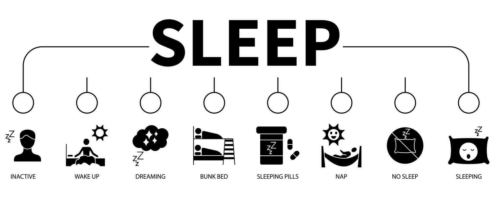 Sleep banner web icon vector illustration concept