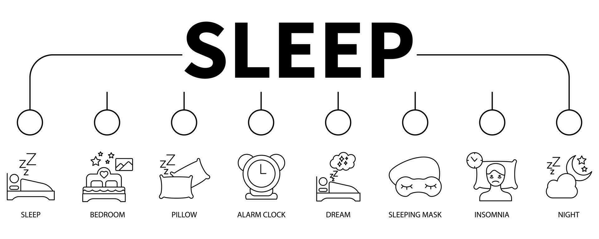 Sleep banner web icon vector illustration concept