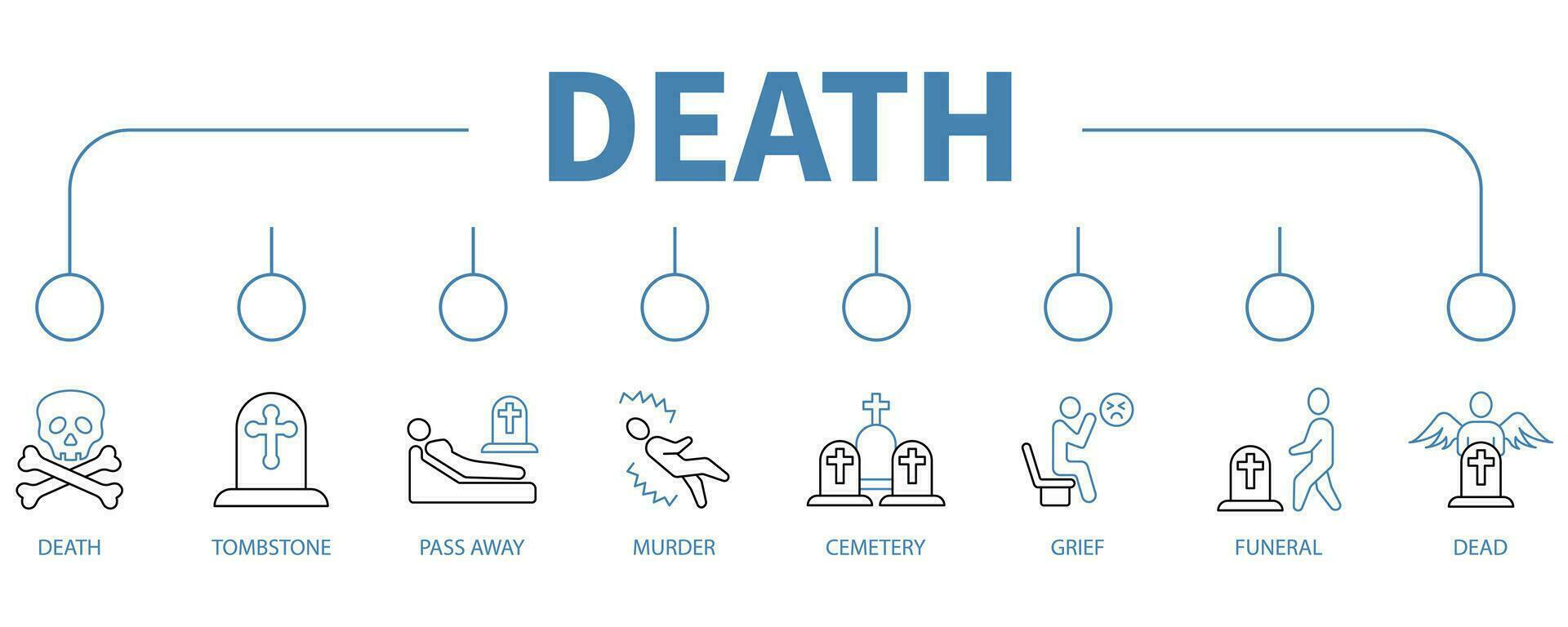 Death banner web icon vector illustration concept