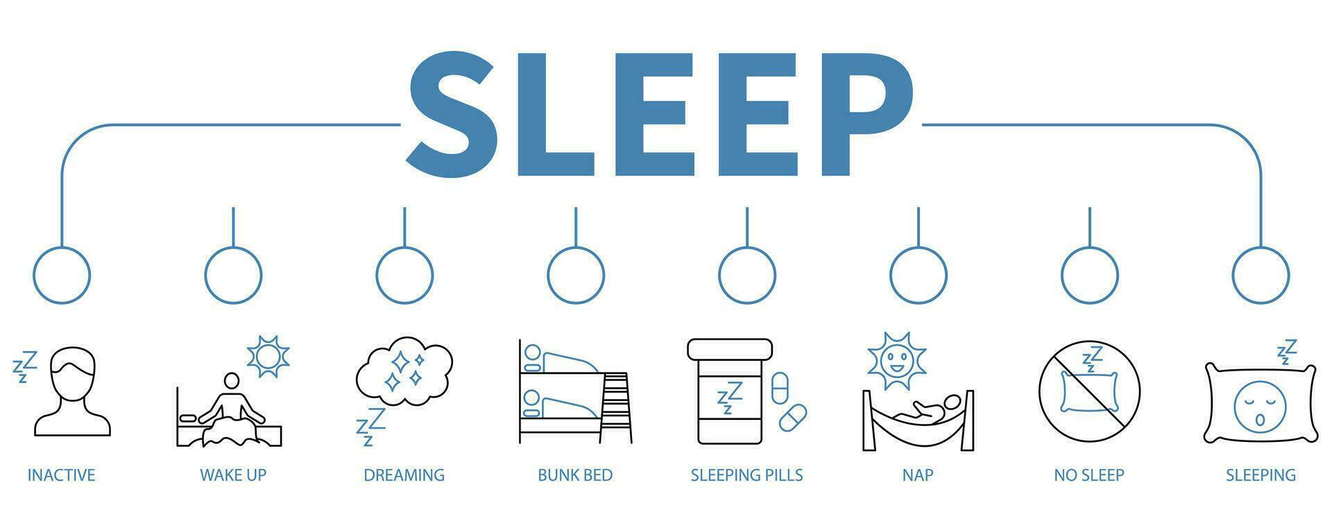 Sleep banner web icon vector illustration concept