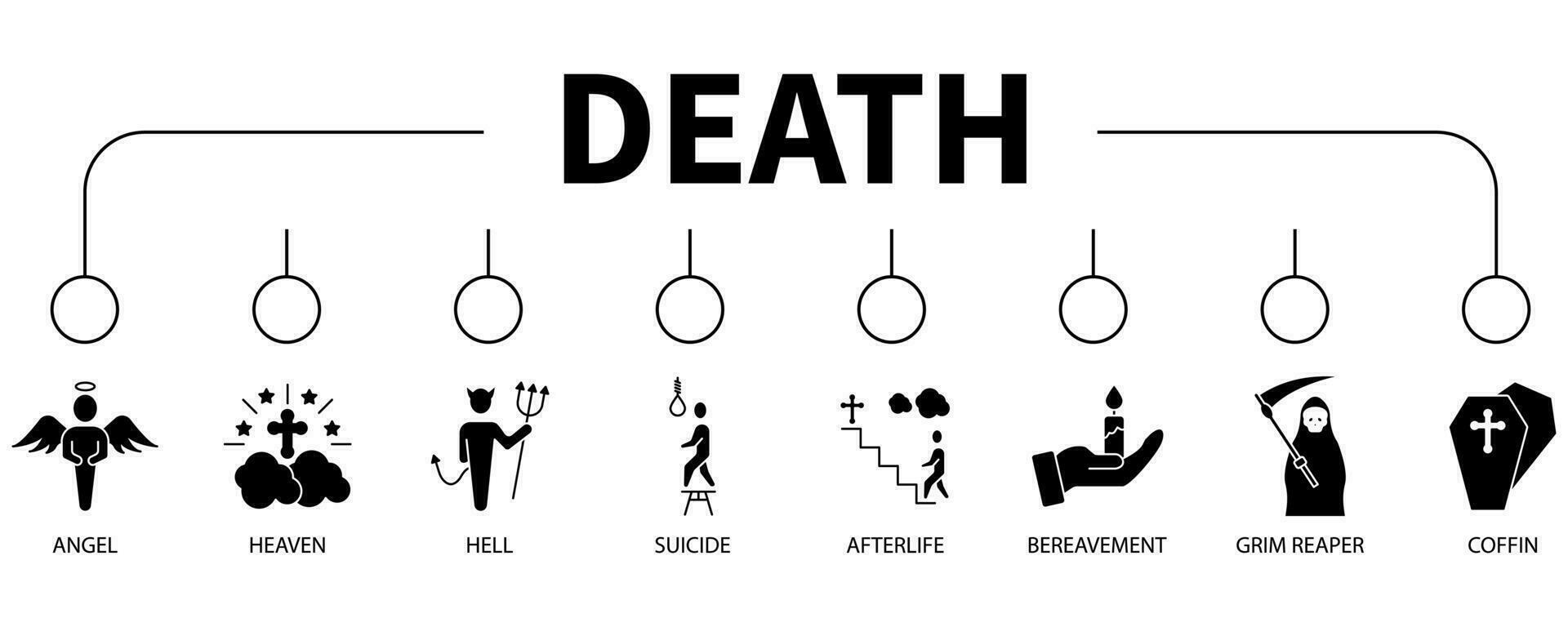 Death banner web icon vector illustration concept