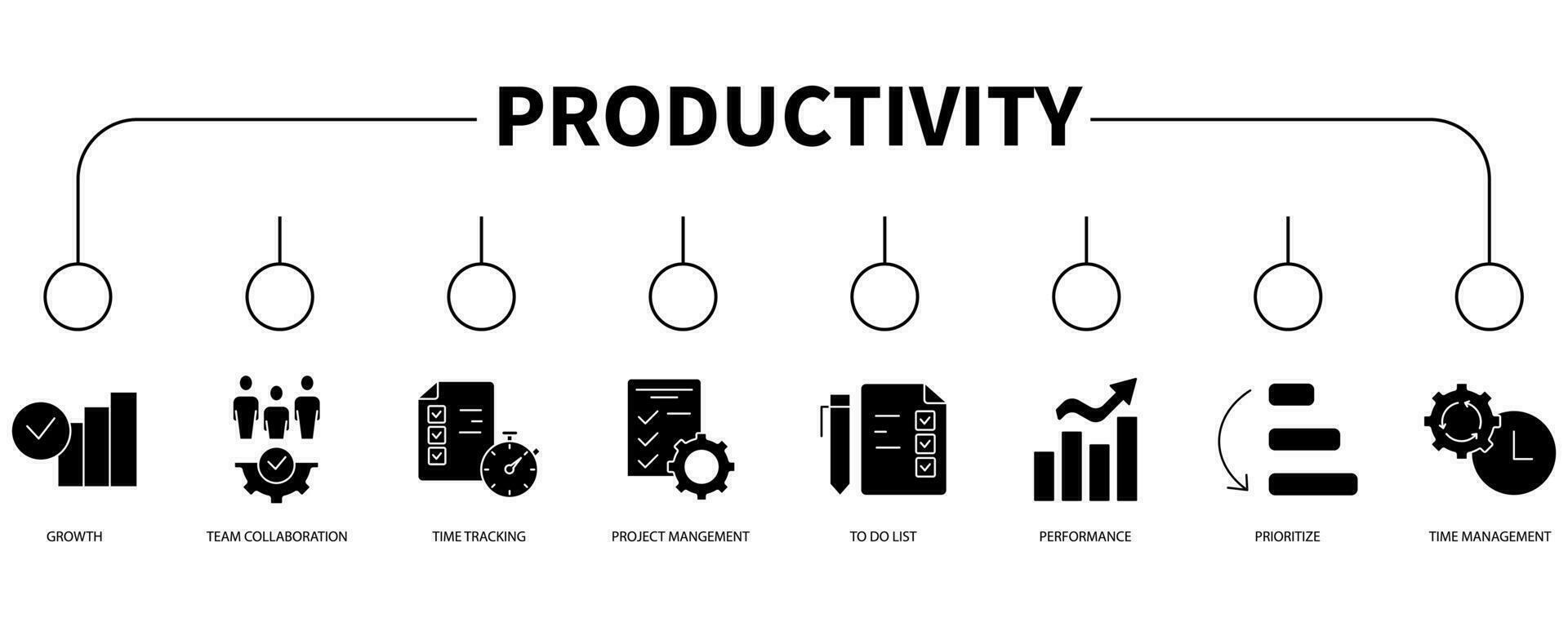 Productivity banner web icon vector illustration concept