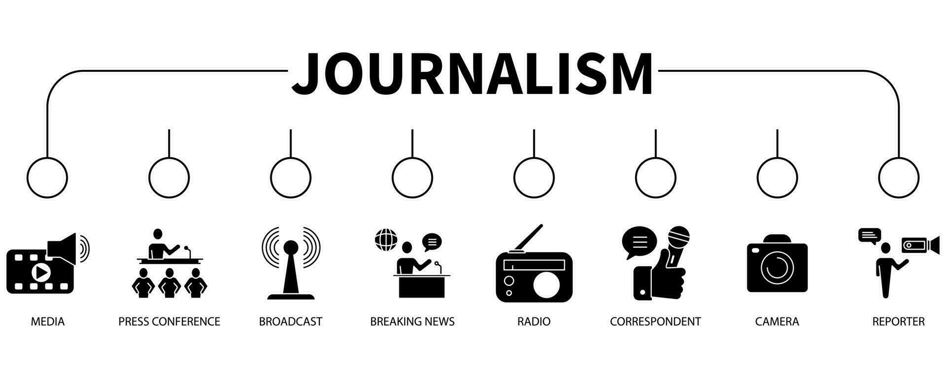 Journalism banner web icon vector illustration concept