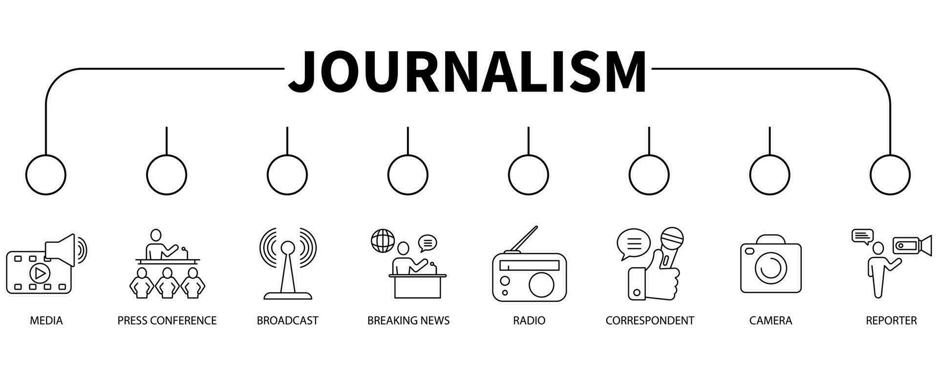 Journalism banner web icon vector illustration concept