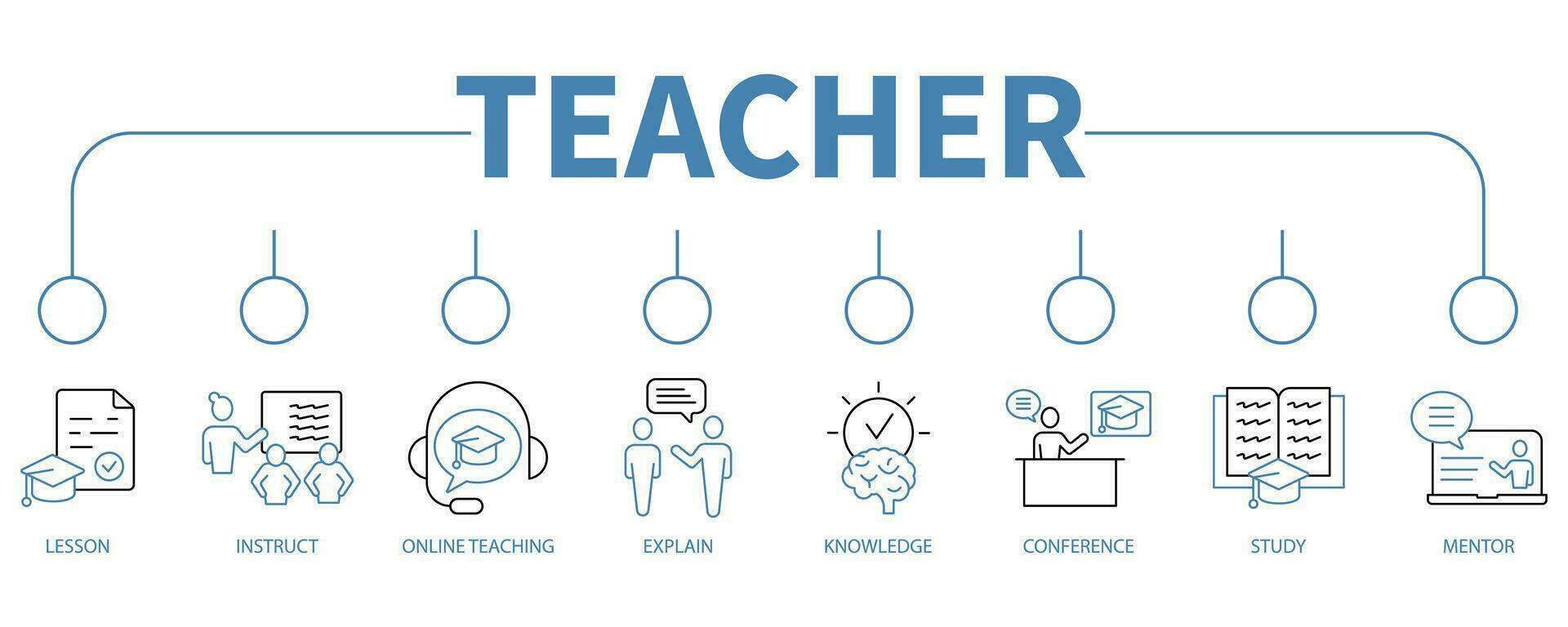 Teacher banner web icon vector illustration concept