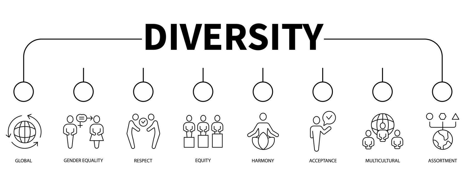 Diversity banner web icon vector illustration concept