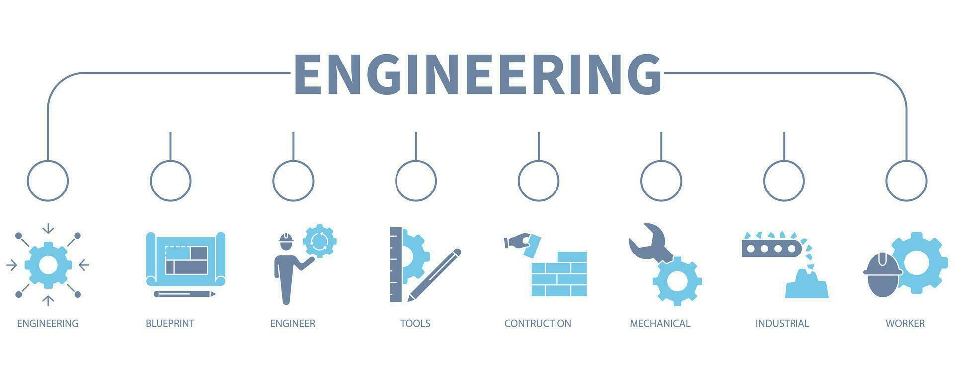 Ingenieria bandera web icono vector ilustración concepto