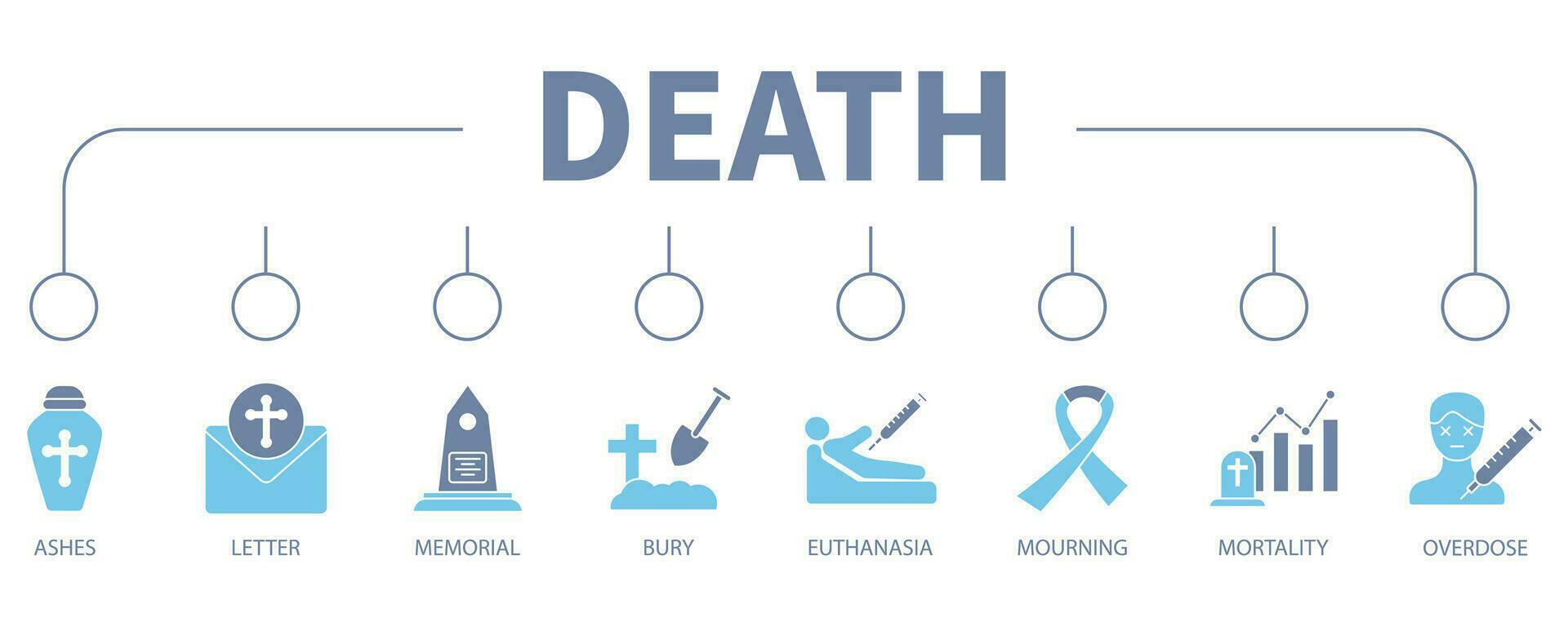 Death banner web icon vector illustration concept