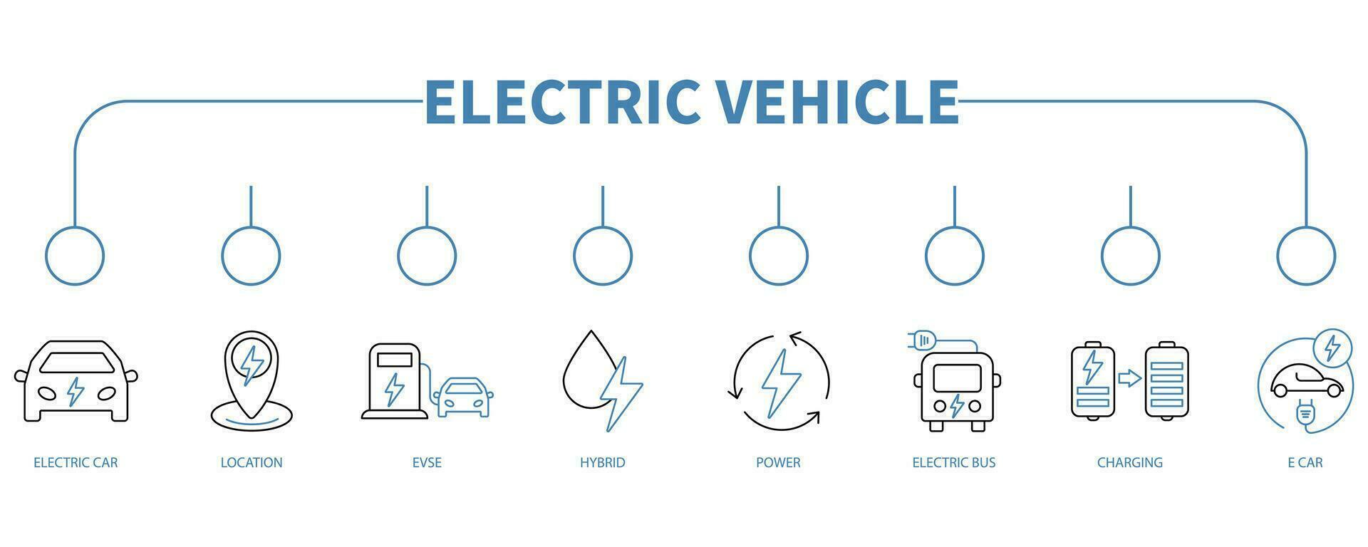 eléctrico vehículo bandera web icono vector ilustración concepto