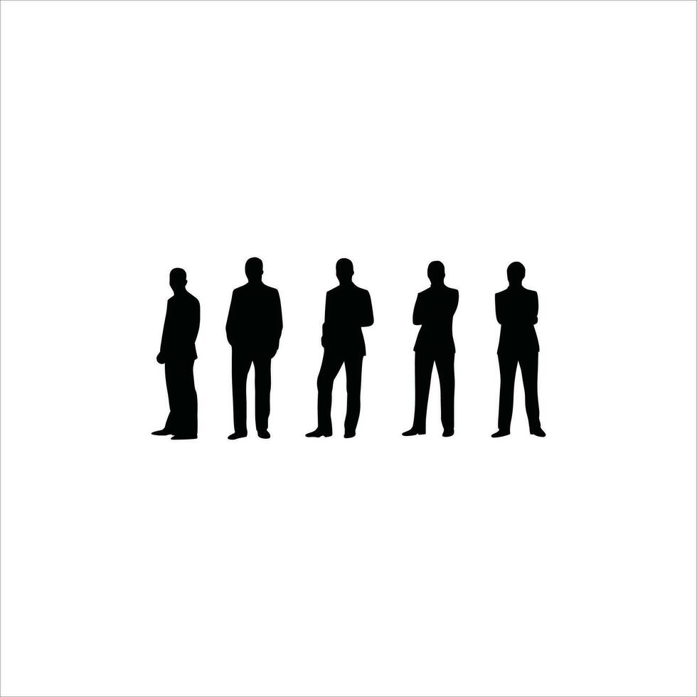 silhouettes of people working group of standing business people vector eps 10