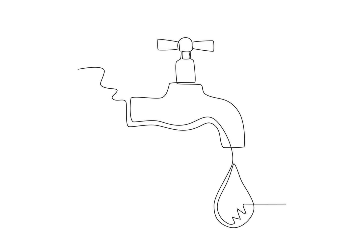 A faucet that is releasing water vector