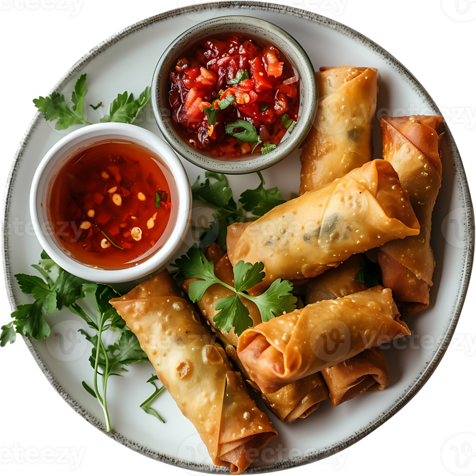 AI generated Crispy Spring Rolls png