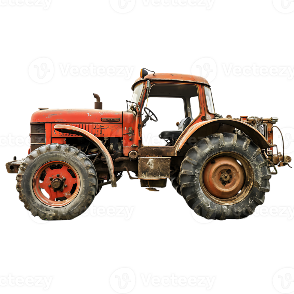 AI generated Vintage Red Tractor png