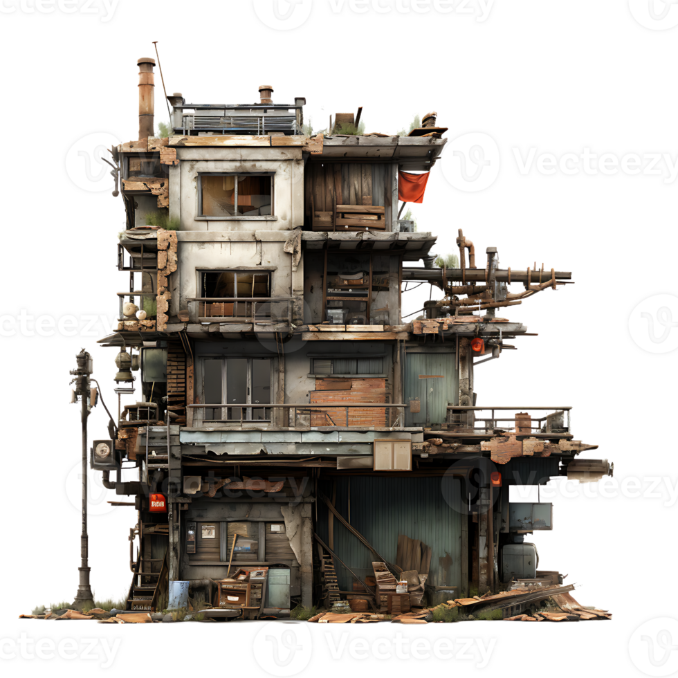 AI generated Abandoned Building Architecture png