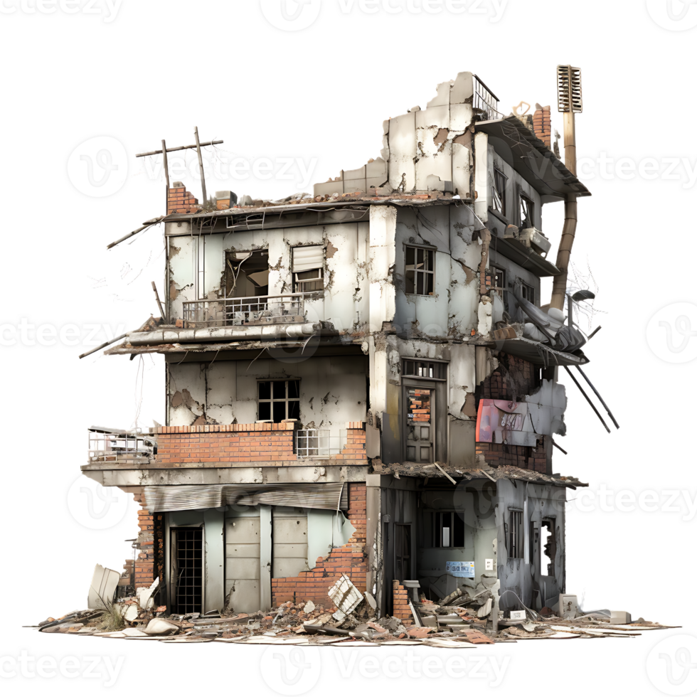 AI generated Abandoned Building Architecture png