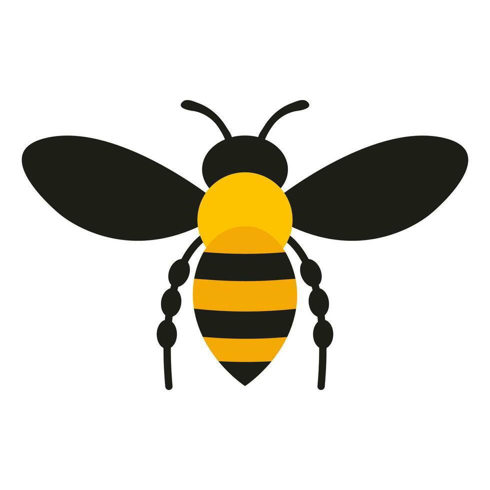 abeja plano icono aislado en blanco antecedentes. insecto. vector ilustración.