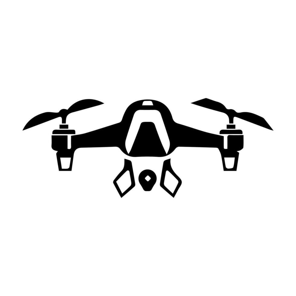 Drone aerial camera icon isolated on white background. Graphic logo design. Vector illustration for any design.