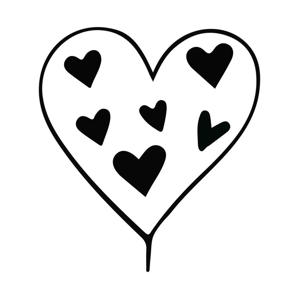 Doodle sketch heart, hand drawn love heart isolated on white background. Vector illustration for any design.