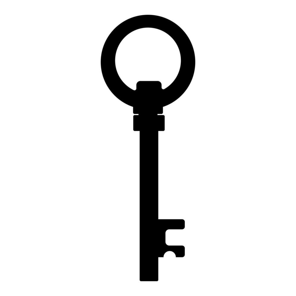 antiguo negro silueta llave aislado en blanco antecedentes. vector ilustración para ninguna diseño.