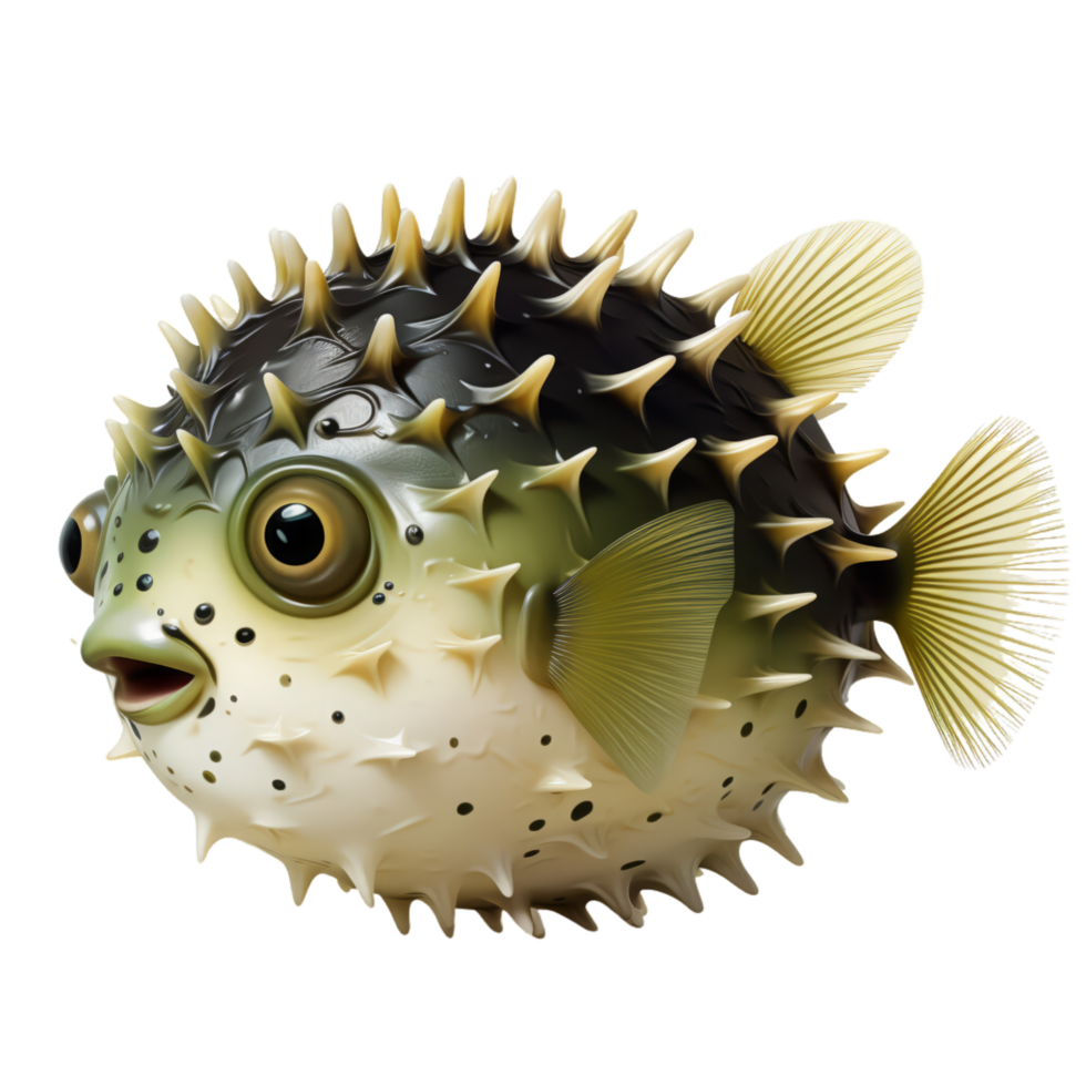 AI generated Pufferfish Isolated On Transparent Background png