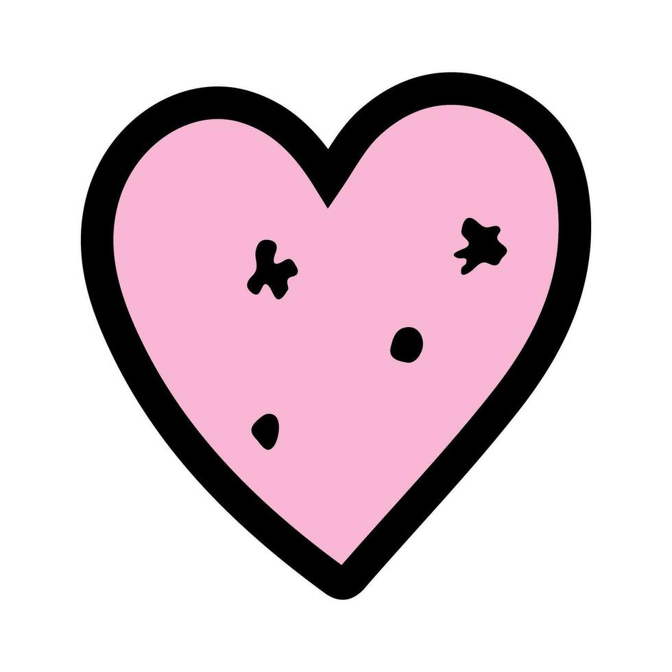 rosado bosquejo corazón aislado en blanco antecedentes. mano dibujado amor corazón. vector ilustración para ninguna diseño.