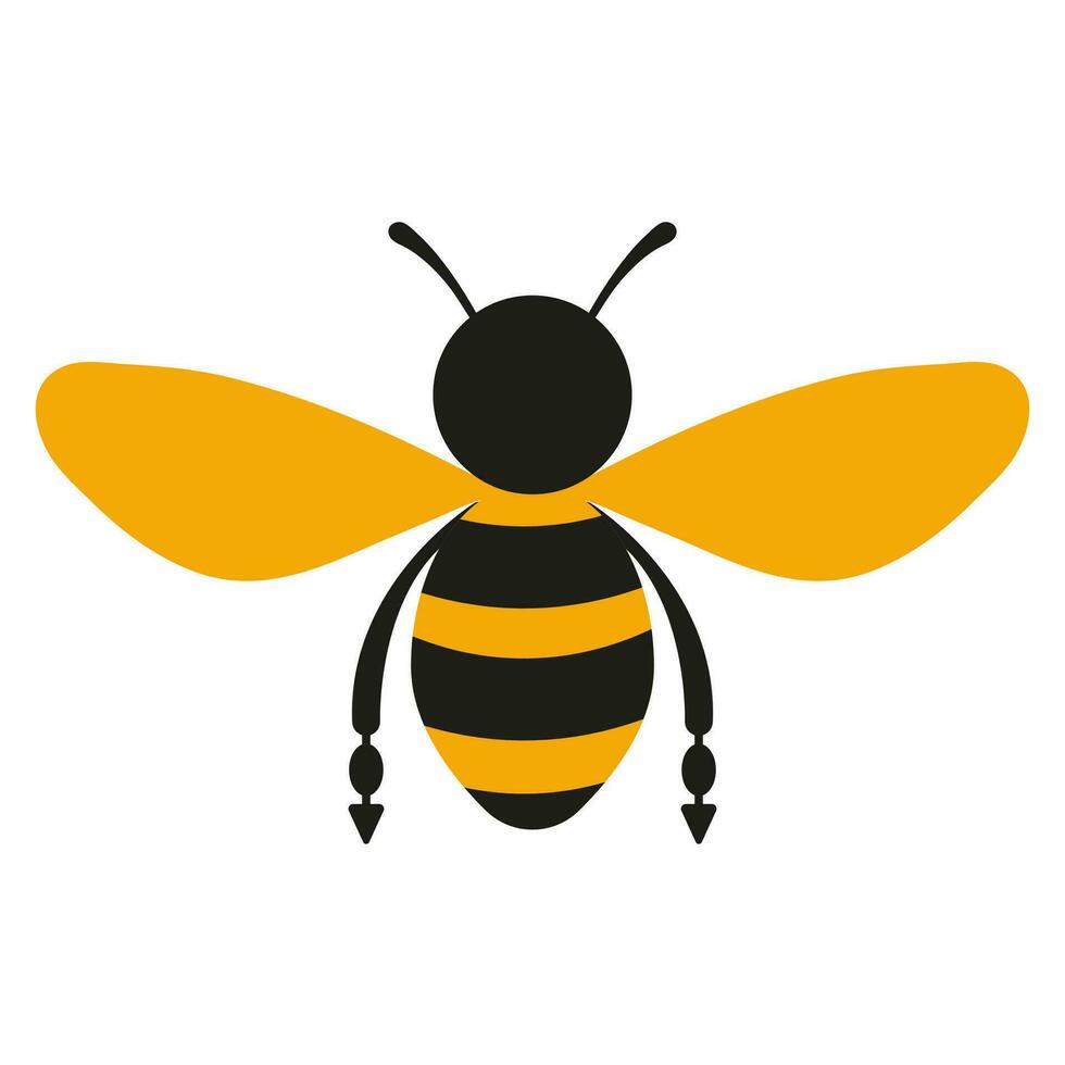 Bee flat icon isolated on white background. Insect. Vector illustration.