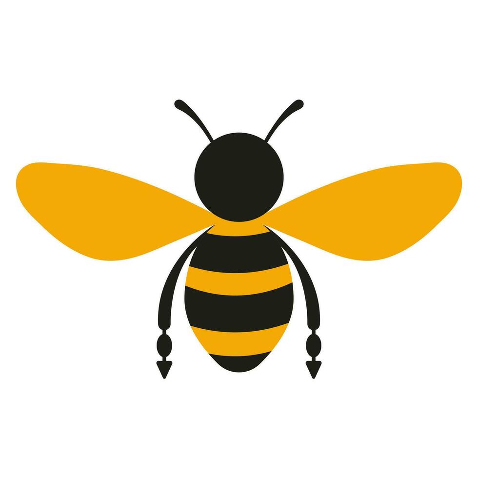 abeja plano icono aislado en blanco antecedentes. insecto. vector ilustración.