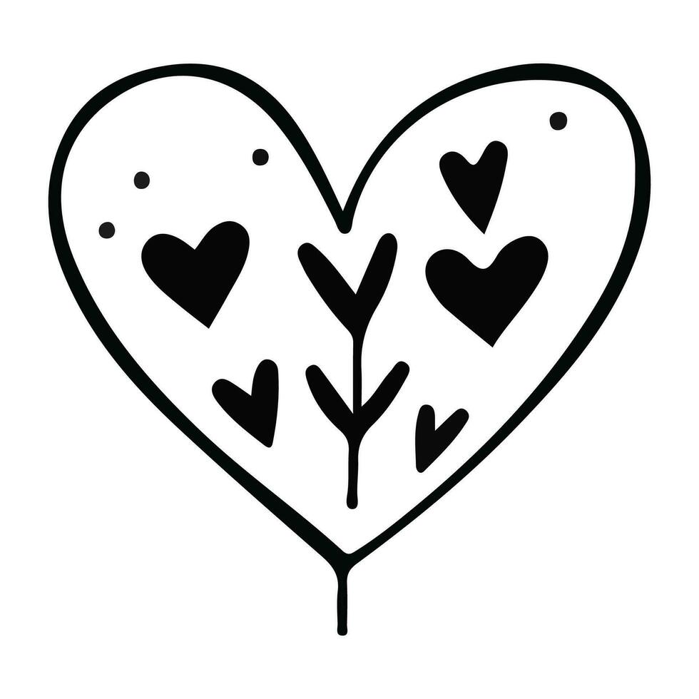 Doodle sketch heart, hand drawn love heart isolated on white background. Vector illustration for any design.