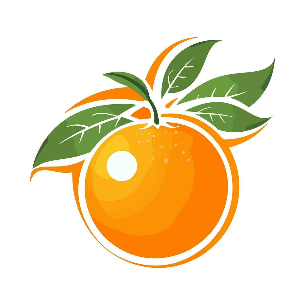 Orange logo, icon in a cartoon style isolated on white background. Vector illustration for any design.