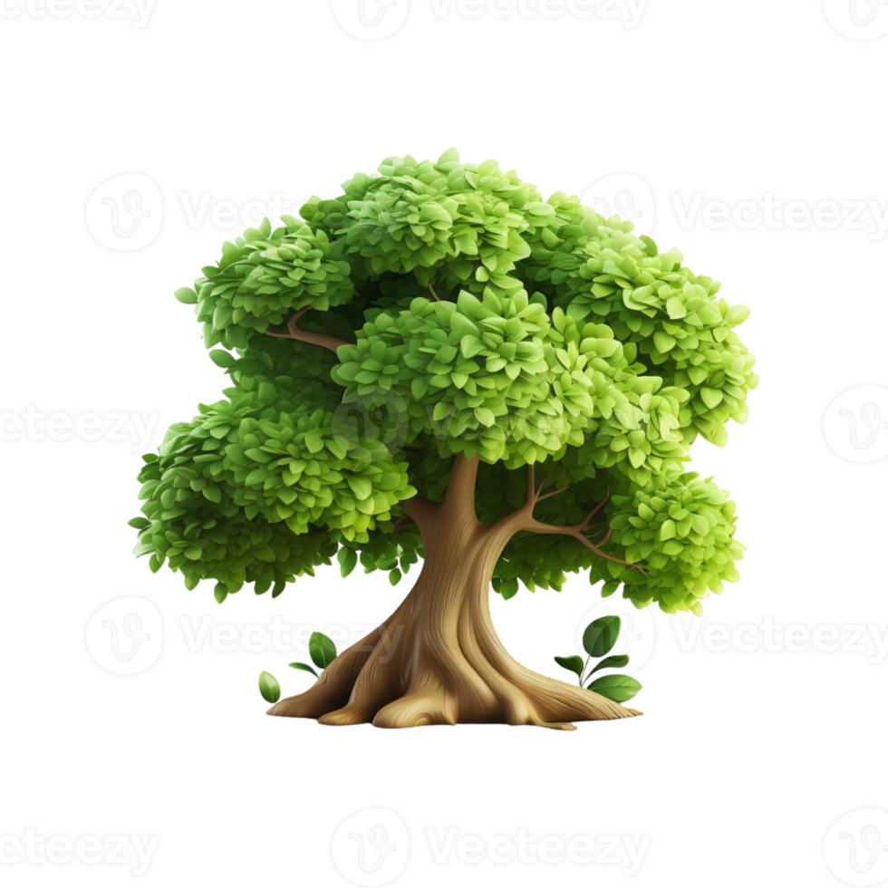 AI generated 3D Bonsai Tree Isolated On Transparent Background png