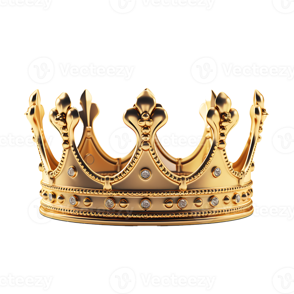 AI generated Photo Realistic of a Golden Crown Isolated On Transparent Background png