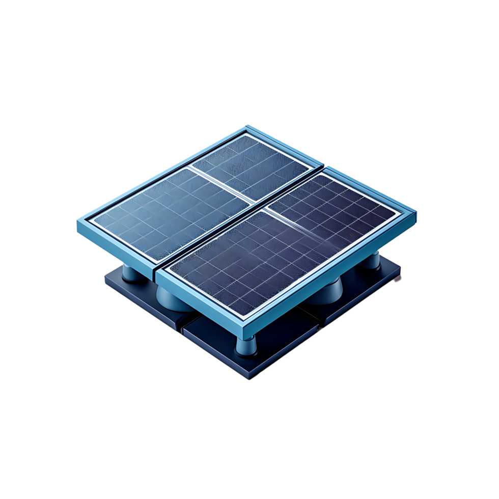 ai generiert 3d machen Solar- Panel Produkt, isoliert auf transparent Hintergrund png