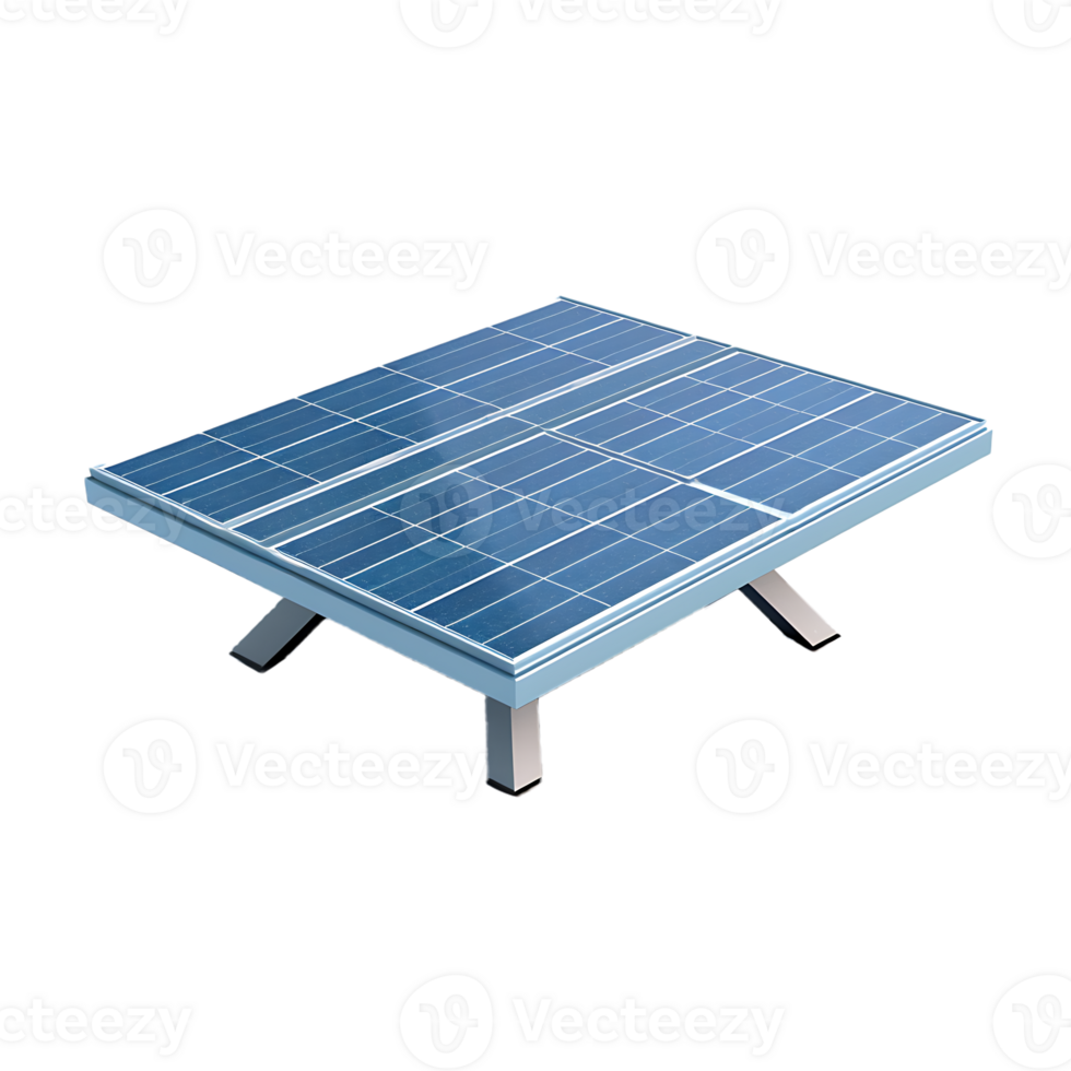 AI generated 3D render solar panel product, isolated on transparent background png