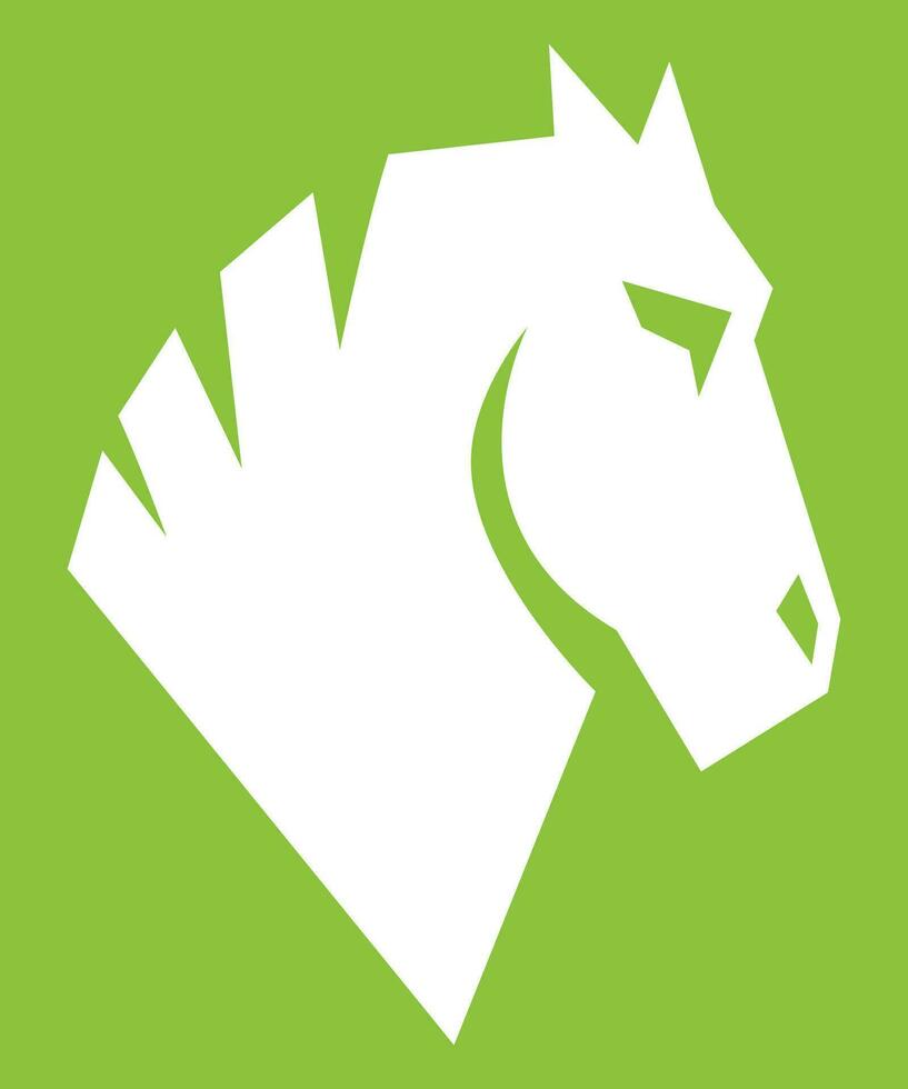 The concept of horse head. Abstract horse logo template on green background vector