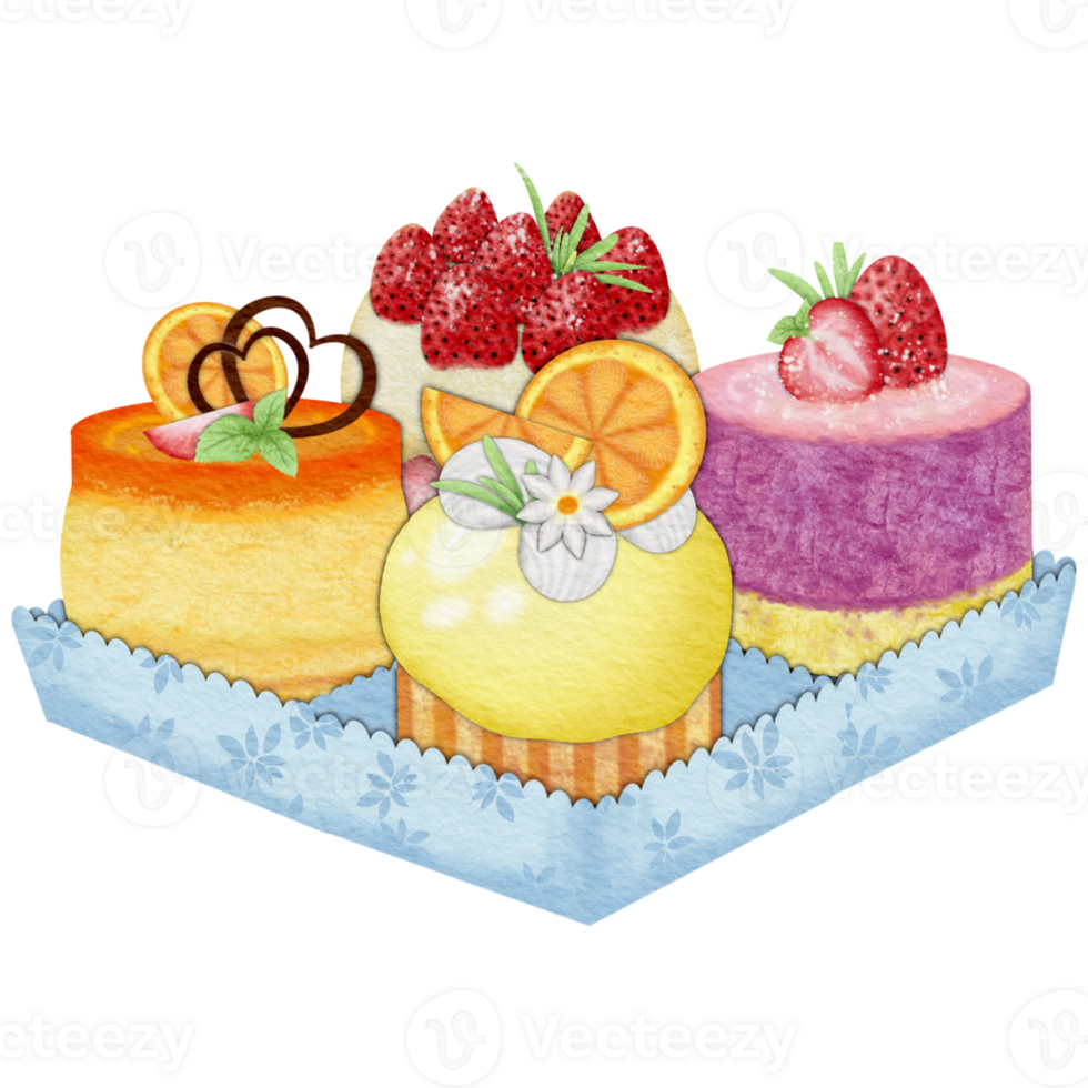 Mixed flavor cake box png
