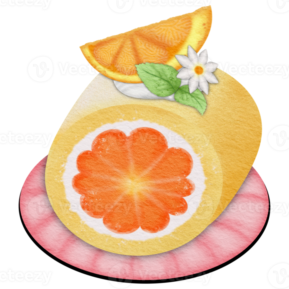 Orange Roll Cake png