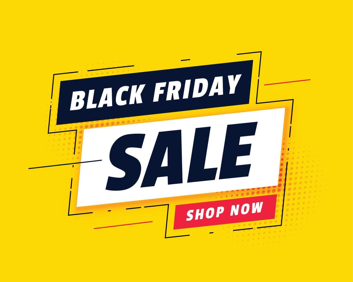 memphis style black friday sale shopping banner vector
