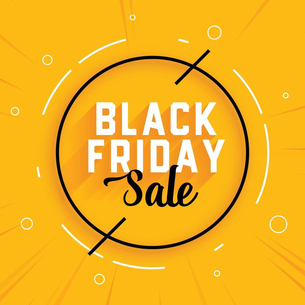 black friday sale poster in yellow background vector