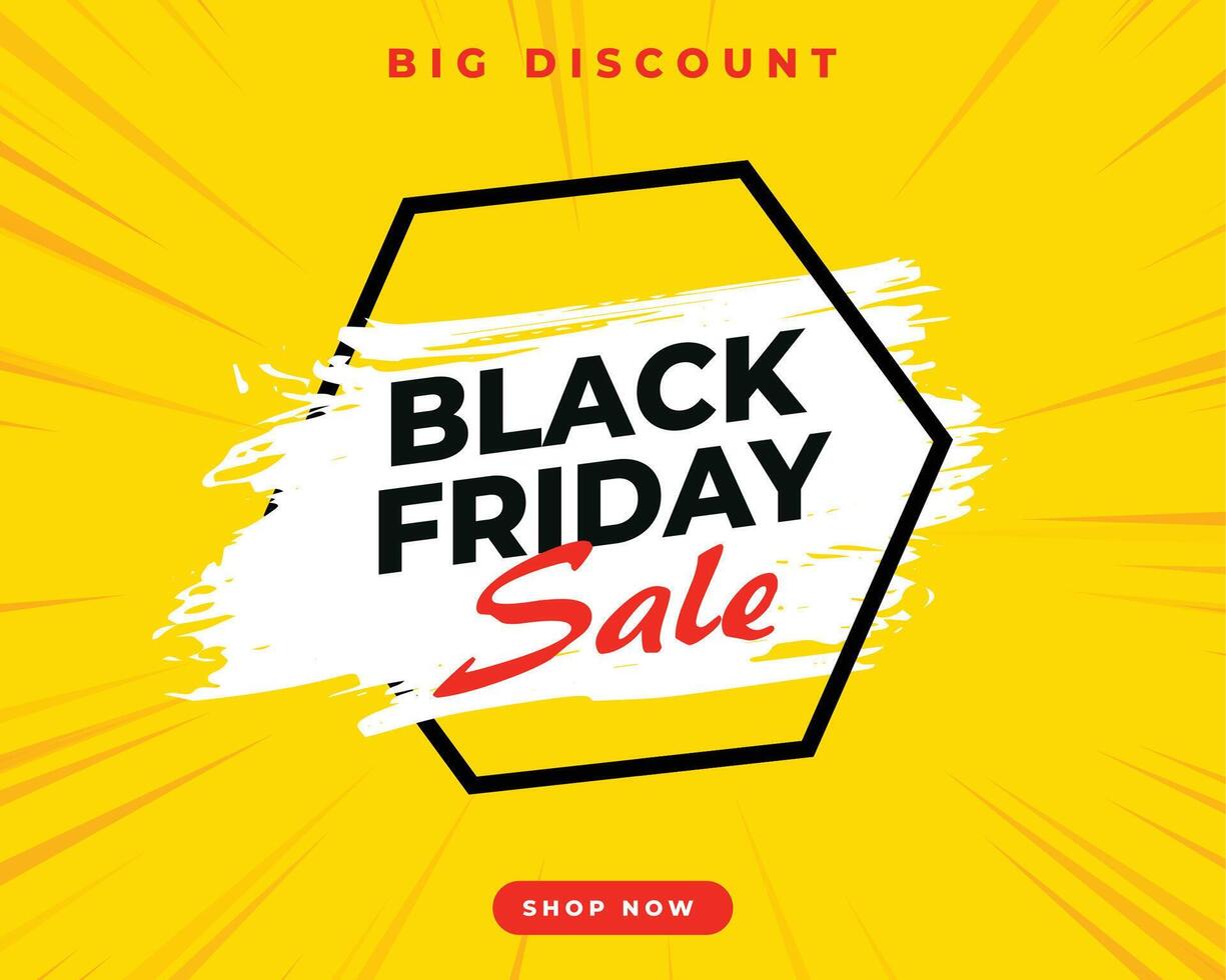 black friday sale yellow poster for shopping festival vector